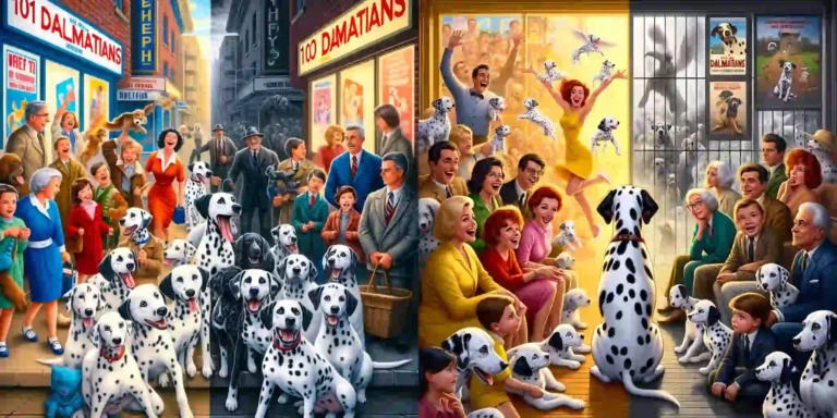 Contrasting Portrayal of Dalmatians' Popularity Surge Post-'101 Dalmatians' Release and Subsequent Decline into Shelters, Highlighting the Breed's Care Needs and Public Perception Shift