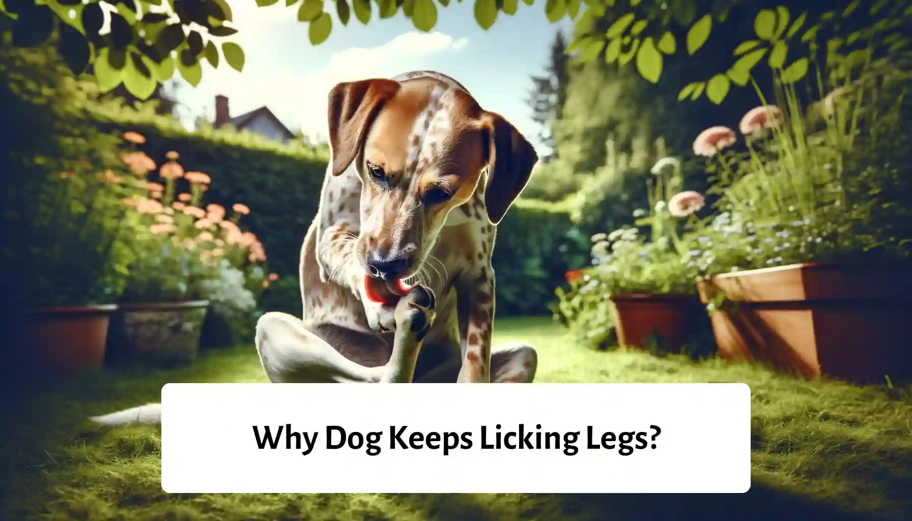 Dog Engaged in Self-Grooming, Licking Its Own Legs - Canine Care and Hygiene