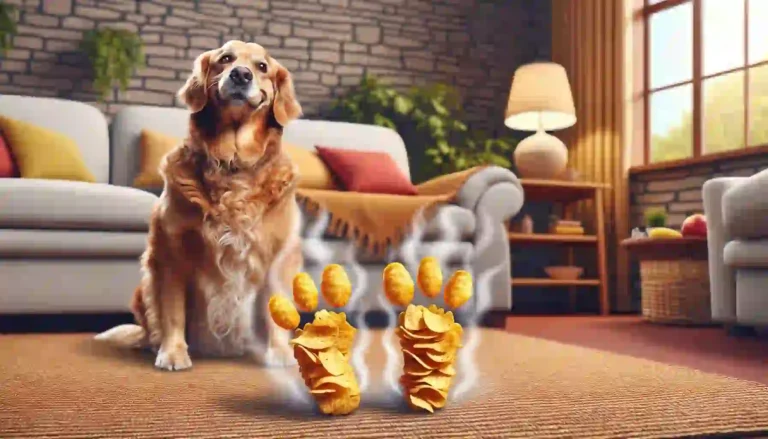 Pet Dog with Fritos-Scented Paws.