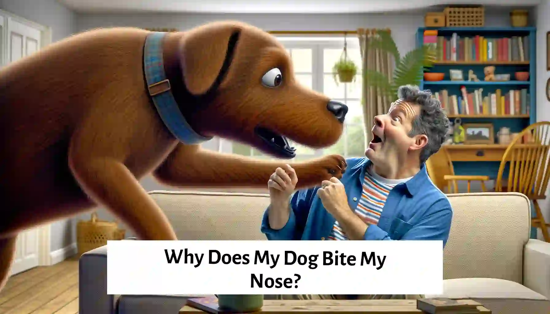 **Title: Unraveling the Tail-Wagging Mystery of Doggy Nose Nibbles** **Duration: 2 minutes** **Introduction: Hey there, dog lovers! Ever wondered why your furry buddy suddenly nibbles your nose? It's cute but kinda confusing, right? Well, today we're solving this mystery together. From the 'look at me' nibbles to the wild 'zoomies' bites, we've got it all covered. Whether you're a pro dog parent or just starting out, this is super important for you. So, let's dive in and figure out why our dogs do these adorable yet puzzling things.** **The Nose-Biting Mystery: Why Do Pups Do It?** **1. "Notice Me, Hooman!": Ever noticed how dogs are like toddlers in fur coats? They yearn for our attention. Sometimes, my pooch gives my nose a gentle nibble, almost saying, 'Let's spend time together!' This happens a lot with dogs who might feel a bit left out because of our busy schedules.** **2. The Joyful Zoomies: Ah, the infamous 'zoomies' - when our dogs suddenly burst into hyper-speed mode, racing around like furry rockets. These bursts of energy can lead to playful nose bites, a sign of their overflowing happiness.** **3. Puppy Teething Trials: Puppies and teething, a chewy saga! During this phase, they'd chew on anything, and sometimes that 'anything' is our nose. It's their way of easing those teething troubles.** **4. Doggy Kisses and Cuddles: Dogs often nibble as a form of affection, kind of like their way of giving us a peck. It's their instinctive love language, reminiscent of how they interact with their littermates.** **5. Canine Conversations: Our four-legged friends are quite the communicators, but instead of words, they use actions. A gentle nose nip might be their way of saying, 'I need something!' Plus, if you've unintentionally shown them that biting your nose gets them noticed (yep, I've done that too!), they're probably going to keep doing it.** **6. Fear or Anxiety Nibbles: Sometimes, a bite can stem from fear or anxiety. Maybe they're feeling threatened or uneasy about something in their environment.** **7. "But I Did This as a Puppy!": Some dogs carry their puppy habits into adulthood. They might not realize that they're bigger and stronger now, and that their playful nibbles aren't as gentle as they used to be.** **How to Gently Guide Your Pup Away from Nose Biting** **1. Doggy Detective: Understanding the Why: First things first, let's play detective and figure out why our furry friend is nose-biting. Is it for attention, excitement, or something else? Knowing the motive is half the battle.** **2. Quality Time is Key: Ensure your dog gets enough playtime and interaction. Just like us, they thrive on mental and physical stimulation.** **3. Cheers for Good Behavior!: I'm a big believer in positive reinforcement. When my dog resists the urge to nibble my nose, I shower him with praise or a treat. It's all about encouraging the behavior we want to see.** **4. Redirecting Puppy Chews: For teething pups, chew toys are a lifesaver (and a nose-saver!). These toys provide relief and keep those little chompers away from our faces.** **5. Call in the Pros: Sometimes, we need to tag in the experts. A dog trainer or behaviorist can work wonders, especially if the nibbling veers towards aggression.** **6. Consistency is Key: Stick to your guns. If nose biting is a no-no, respond the same way every time. Dogs are masters of pattern recognition, and consistency helps them learn faster.** **7. Manage the Excitement: During playtime, keep an eye on your dog's excitement levels. Redirect their energy before it turns into a nipping frenzy.** **Conclusion: Understanding your dog's nose-biting habits is essential in addressing them. It's all about distinguishing playful nibbles from more serious biting. Teaching them appropriate ways to express themselves is crucial. Each dog is wonderfully one-of-a-kind, and the tricks that work for one pooch may not click with another. By closely observing and understanding their language, we can foster a stronger bond and a happier, healthier relationship with our beloved pets. So, next time your furry friend comes in for a nose nibble, you'll know just what to do!**