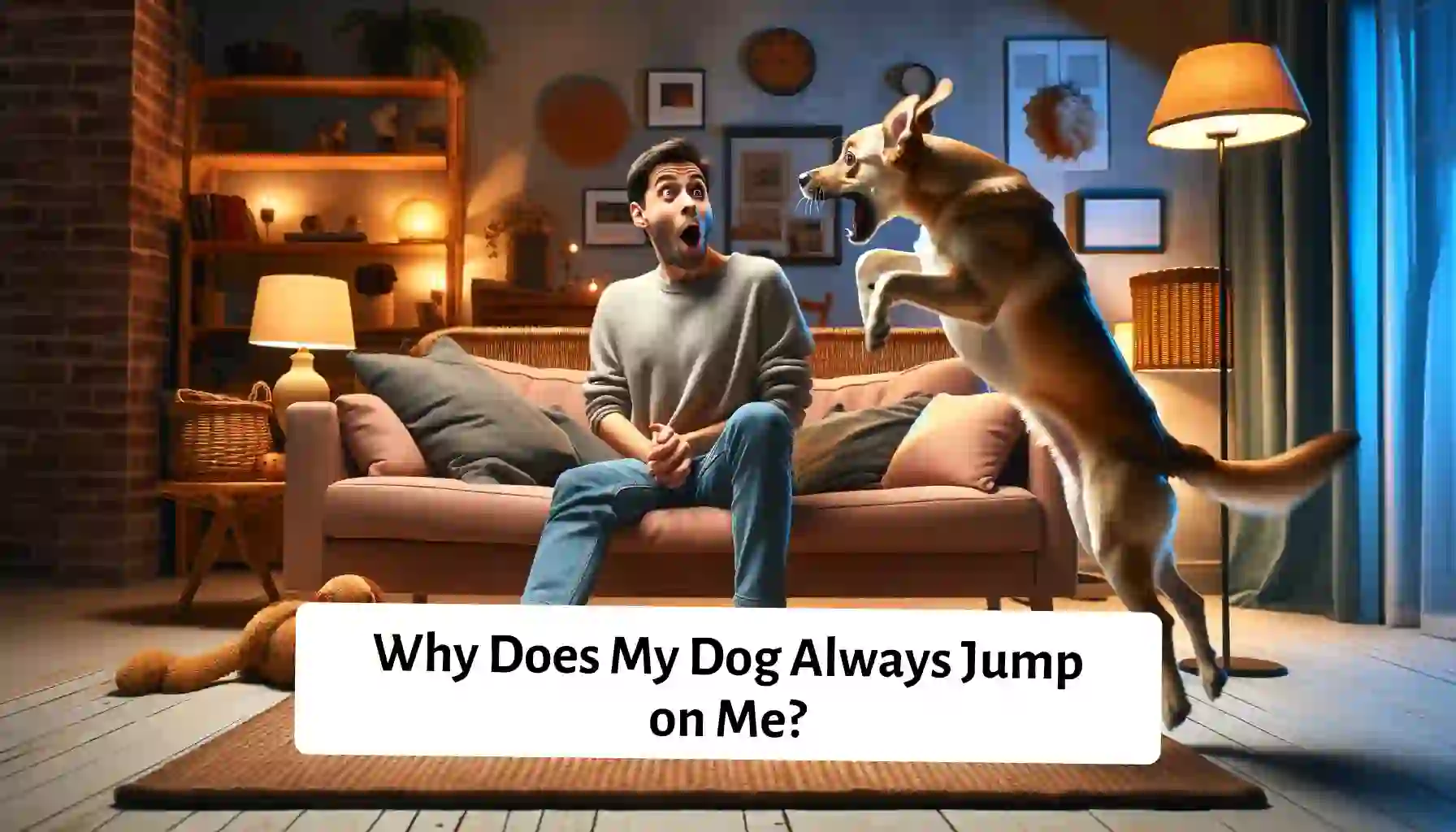 Playful dog joyfully leaping onto a person, showcasing lively interaction and bonding