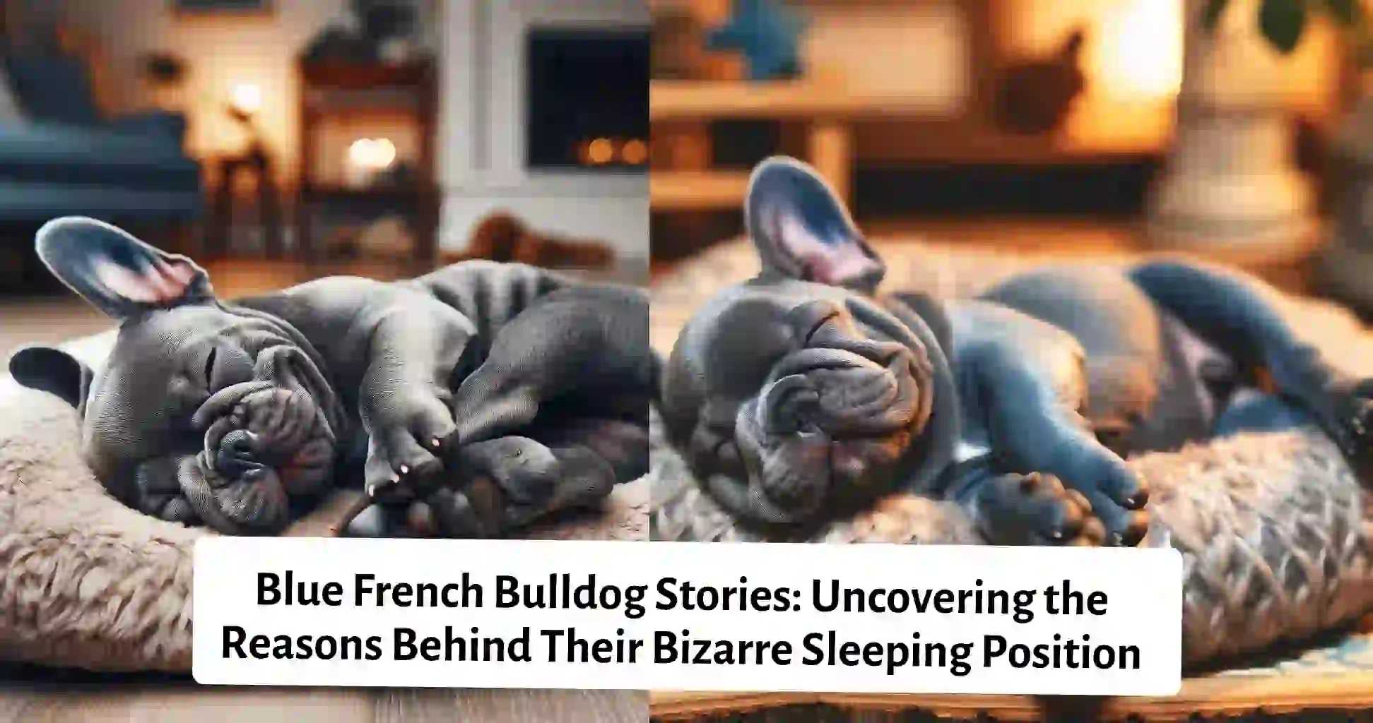 SEO-friendly alt tag Cute Blue French Bulldog in a Unique Sleeping Pose